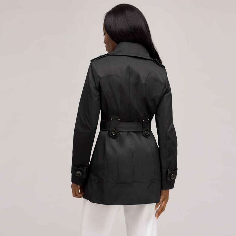 Trench Coat, Black, large image number 1